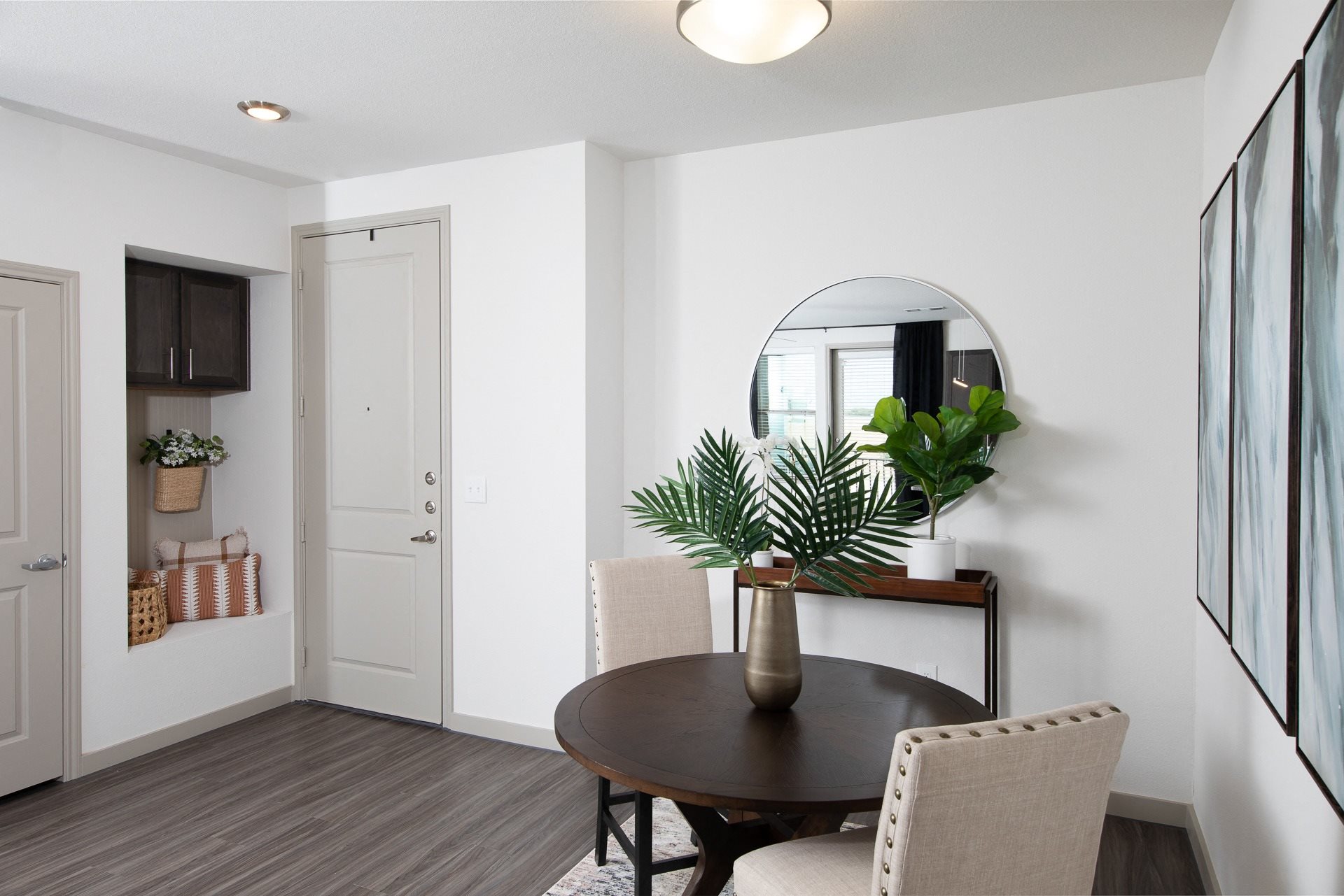 a small sitting area in unit at a senior apartment community